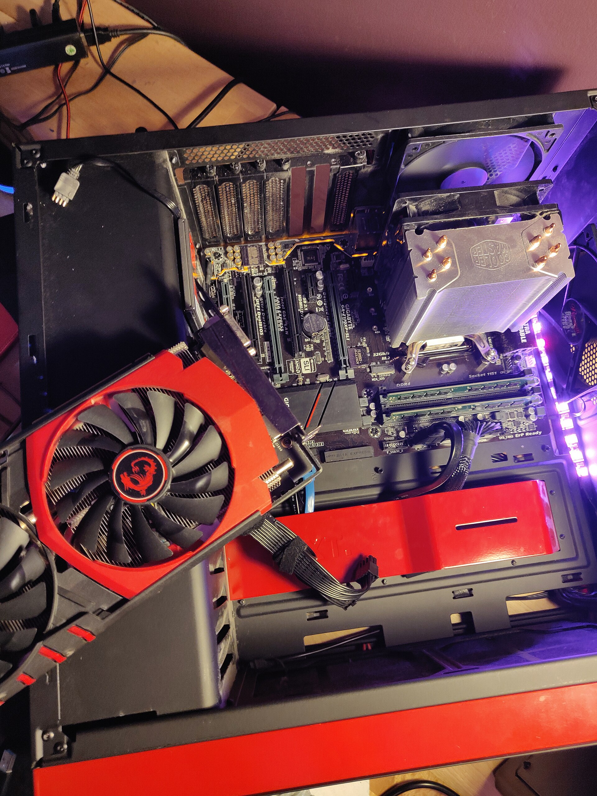 Modern graphics card installed in a desktop PC build