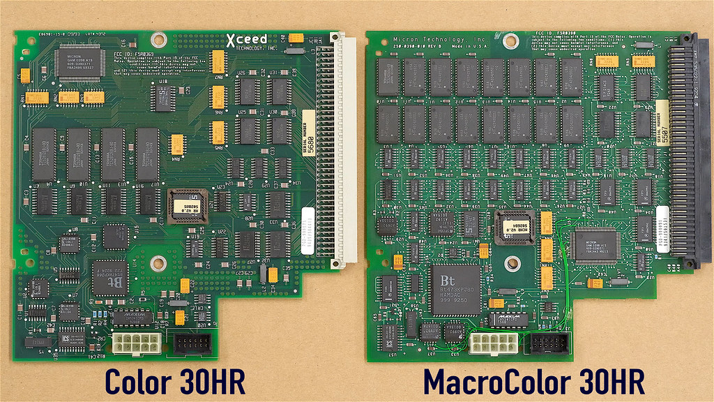 Several video cards arranged on a table